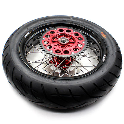 KKE 17inch Cush Drive Supermoto Wheels CST Tires For HONDA XR650R 2000-2008 Disc - Howling Moto
