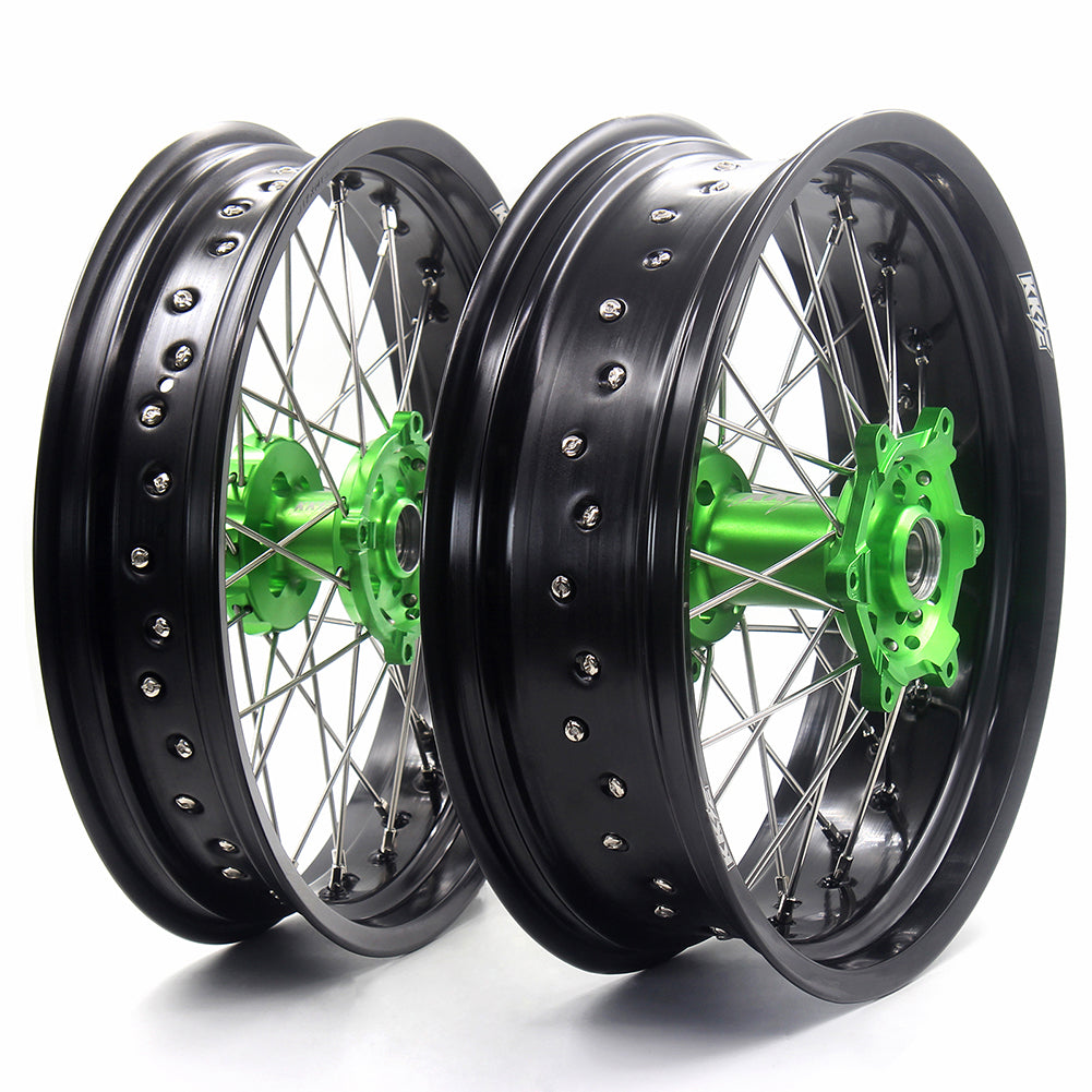 KKE 17Inch KX250F KX450F 2006-2021 For KAWASAKI Supermoto Spoked Wheels Rim - Howling Moto
