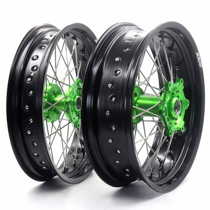 KKE 17Inch KX250F KX450F 2006-2021 For KAWASAKI Supermoto Spoked Wheels Rim - Howling Moto