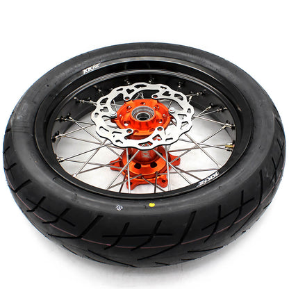 KKE 3.5/4.25*17Inch Supermoto Tires Wheels Fit KTM SX SX-F XC XC-F EXC EXC-W EXC-F 125-530CC 2003-2025 - Howling Moto
