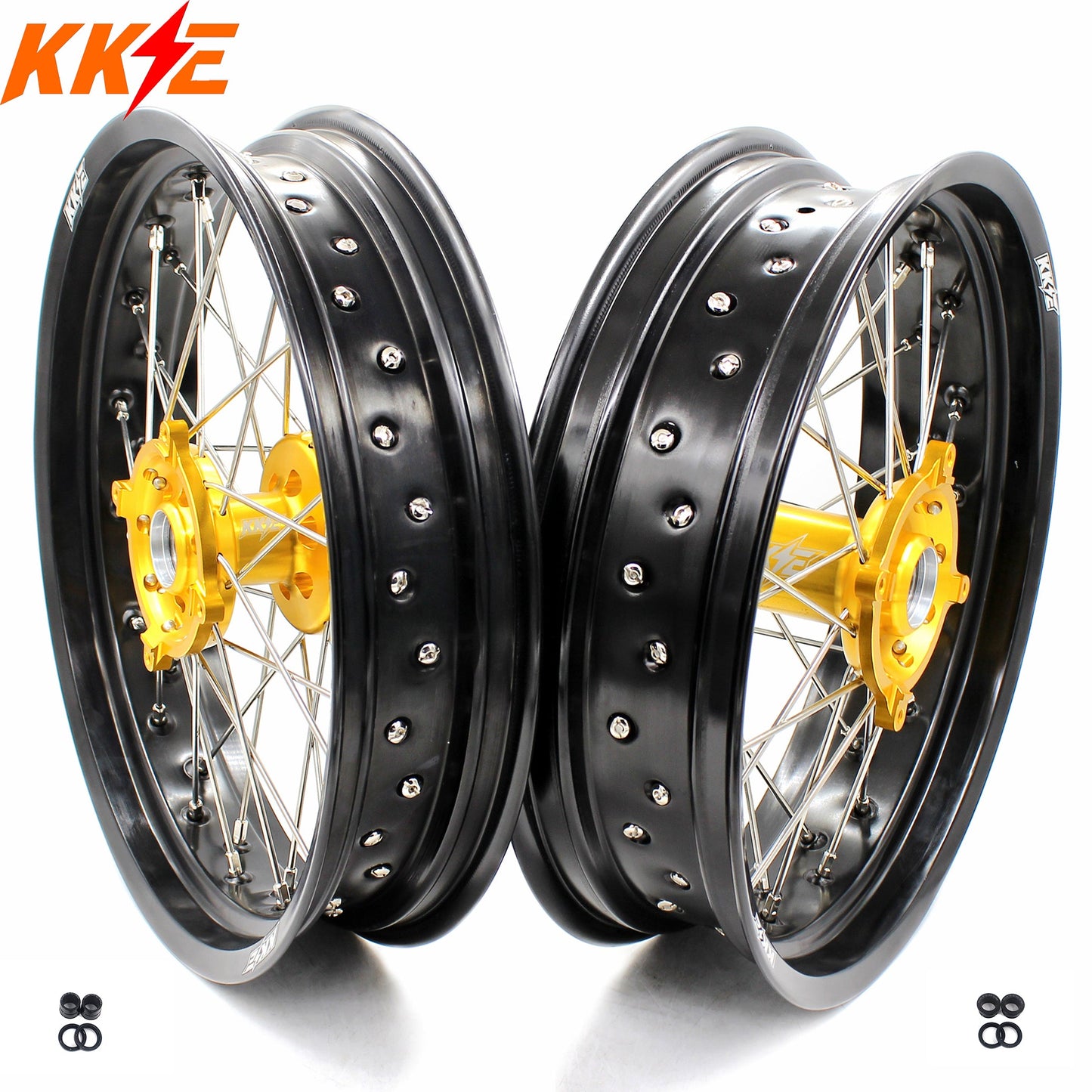 KKE 17 Inch Supermoto Wheels for SUZUKI RMZ250 2007-2024 RMZ450 2005-2024 - Howling Moto