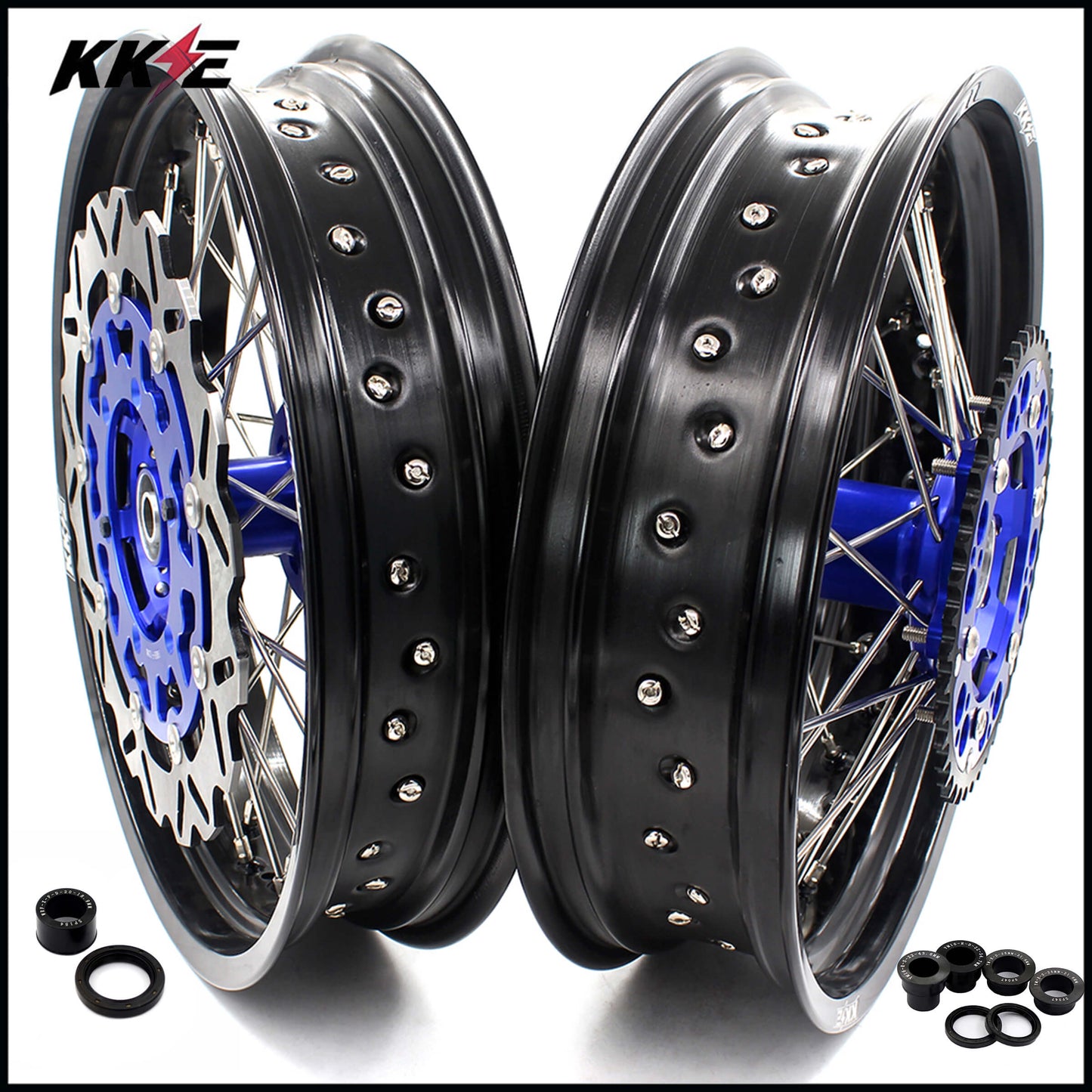 KKE 3.5 & 4.25 Wheels for Yamaha WR250F 2001 WR450F 2003-2018 Blue - Howling Moto