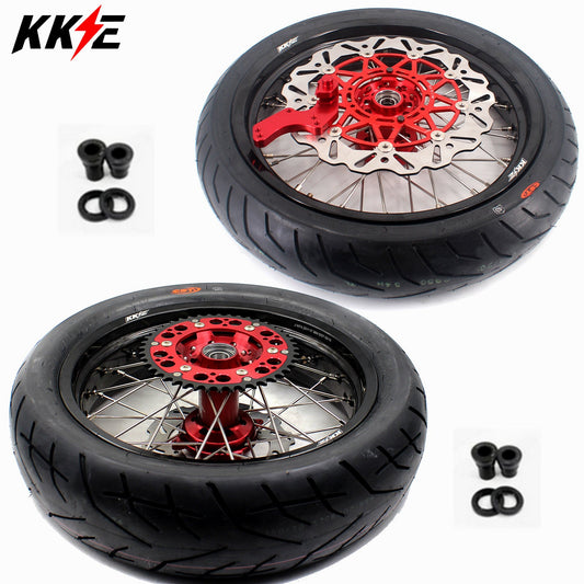 KKE 3.5 & 4.25*17inch XR650R 2000-2008 CST Tire Supermoto Motard Wheels For HONDA - Howling Moto