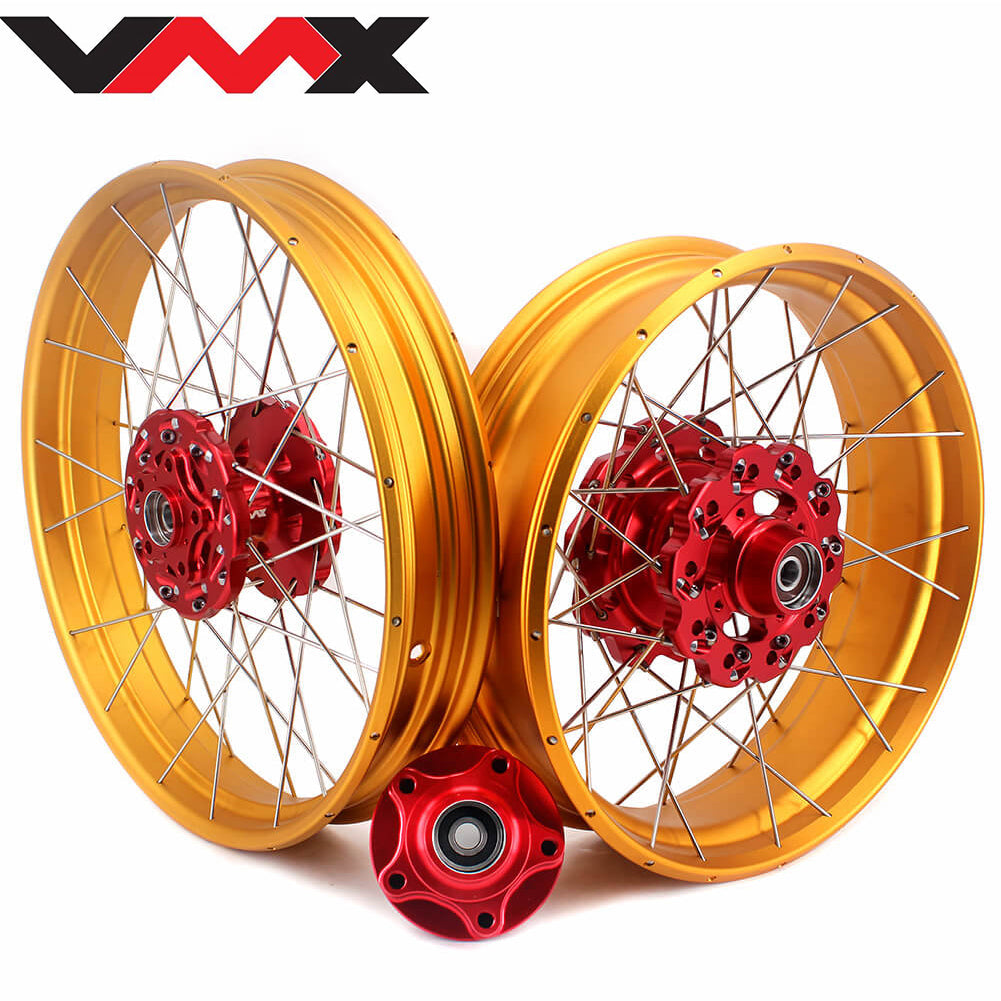 VMX 19 & 17 Tubeless Wheels Gold Rims Fit For Honda CB500X 2019-2021 Red&Gold - Howling Moto
