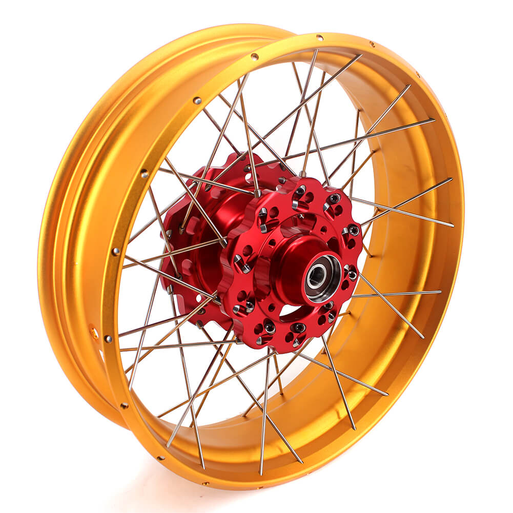 VMX 19 & 17 Tubeless Wheels Gold Rims Fit For Honda CB500X 2019-2021 Red&Gold - Howling Moto
