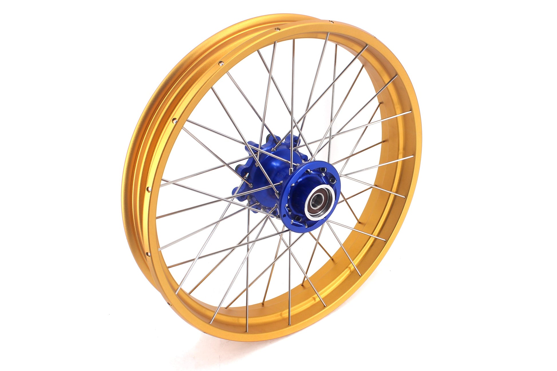 VMX 19inch 17inch CUSH Drive Spoked Tubeless Wheels Set For BMW G310GS 2016-2024 Blue Hub & Gold Rim - Howling Moto