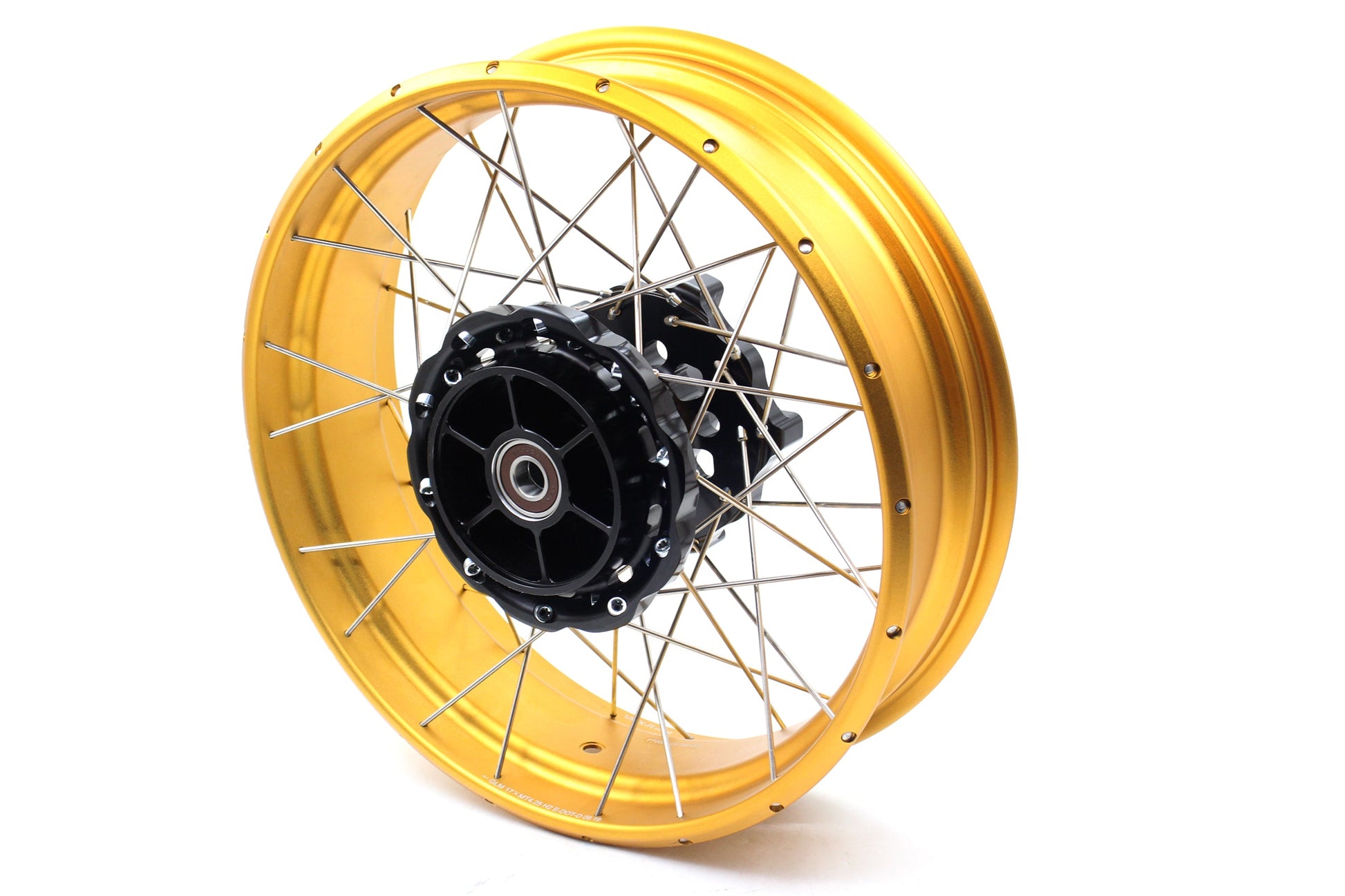 VMX 3.0*19 & 4.25*17 Tubeless Wheels Rims Fit for BMW F700GS 2012 - 2018 Gold Rims Black Hubs - Howling Moto