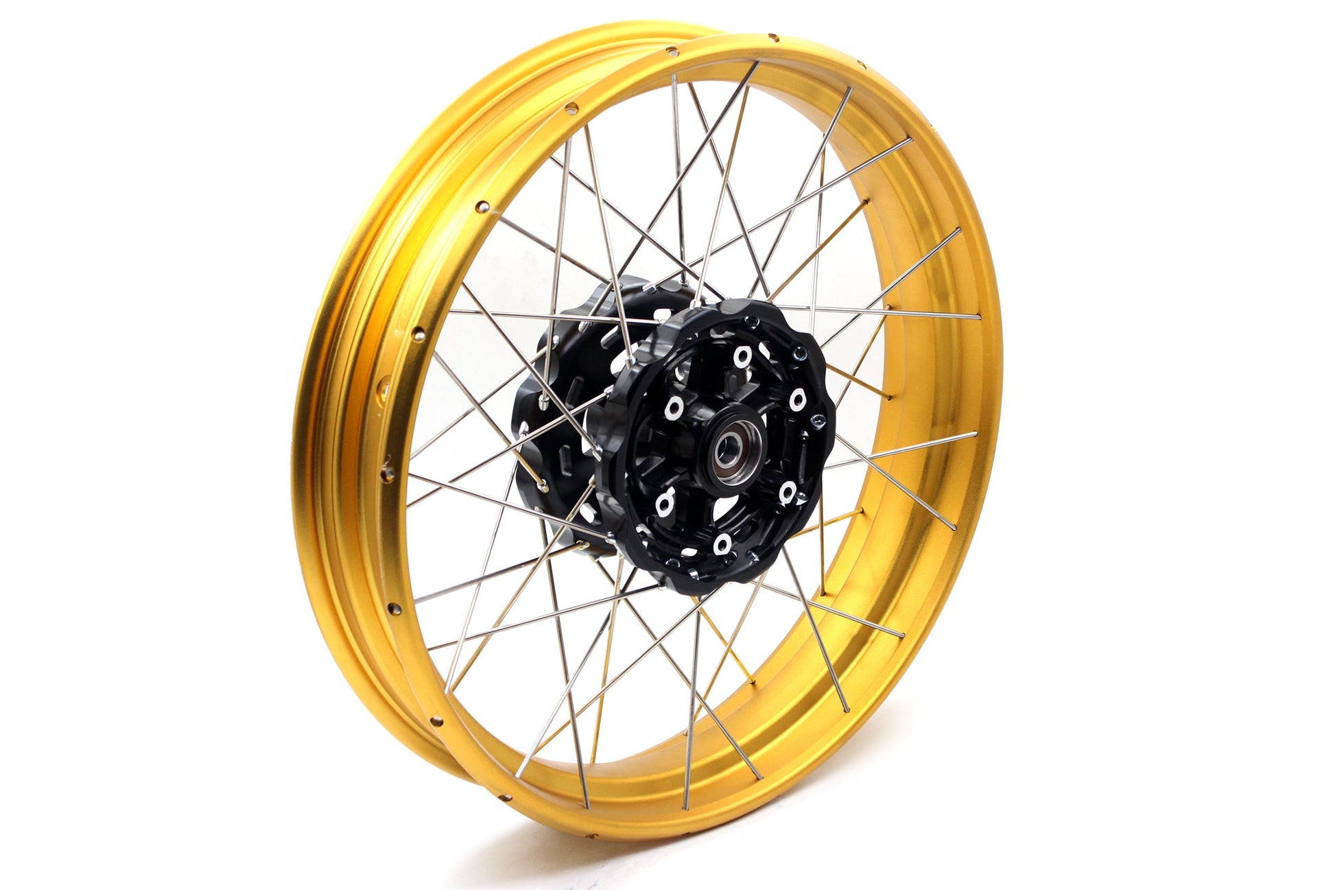 VMX 3.0*19 & 4.25*17 Tubeless Wheels Rims Fit for BMW F700GS 2012 - 2018 Gold Rims Black Hubs - Howling Moto