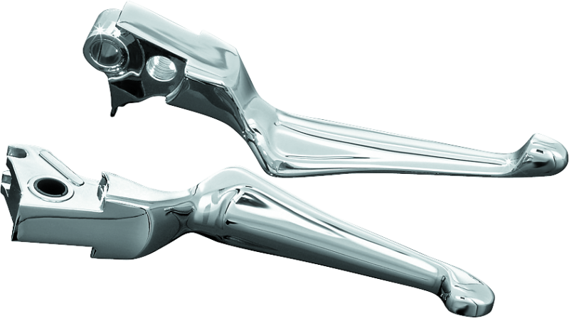 Chrome Kuryakyn Boss Blades 96-Up cable for Harley Davidson motorcycles, featuring sleek, polished metal finish and ergonomic design.