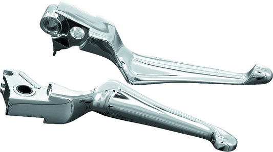 Chrome Kuryakyn Boss Blades 96-Up cable for Harley Davidson motorcycles, featuring sleek, polished metal finish and ergonomic design.