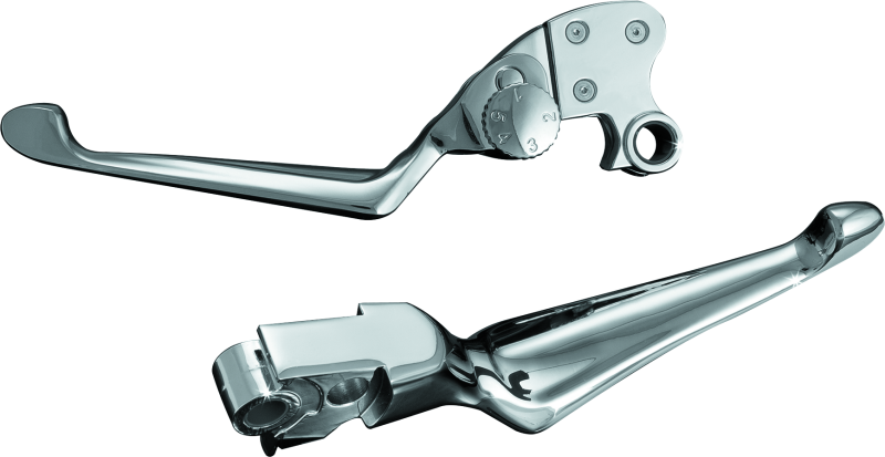 Chrome Kuryakyn Boss Blades with adjustable clutch for Harley Davidson 96-02 motorcycle handlebar controls.