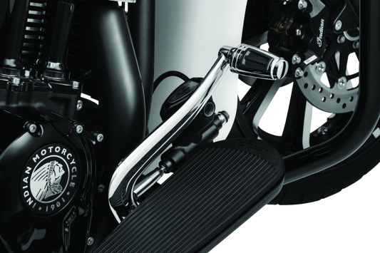 Kuryakyn Chrome Brake Pedal for Indian Motorcycles, part #5814, featuring a sleek chrome finish and durable construction.