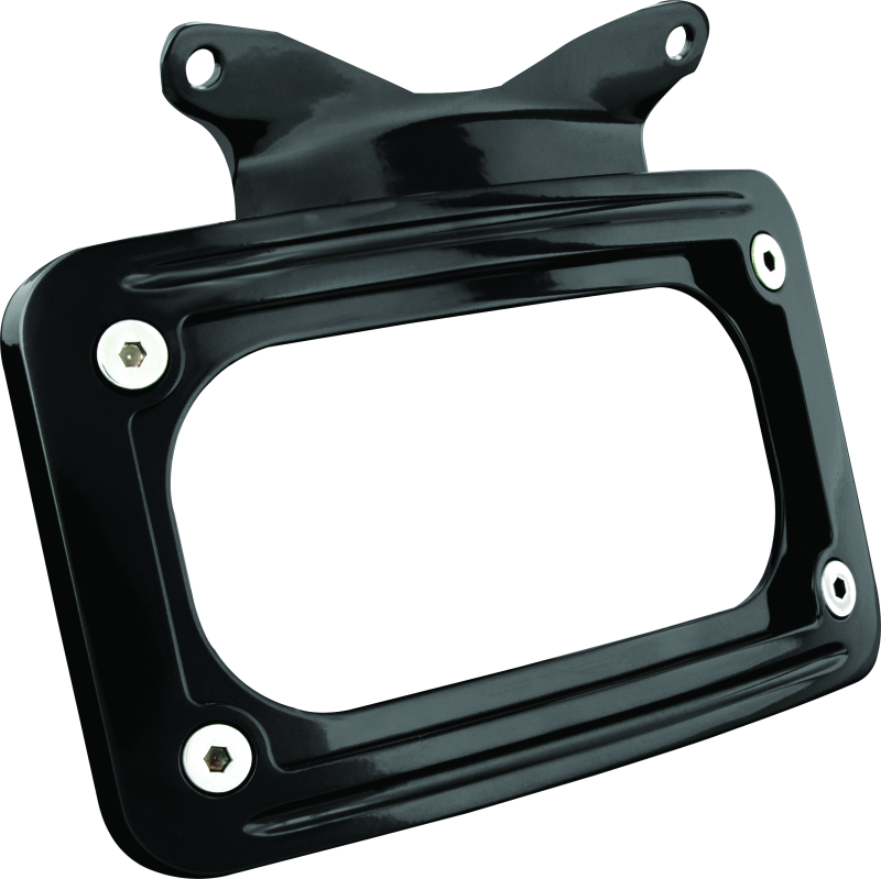 Kuryakyn curved license plate mount for Harley-Davidson Street Glide and Road Glide motorcycles, part #3147.