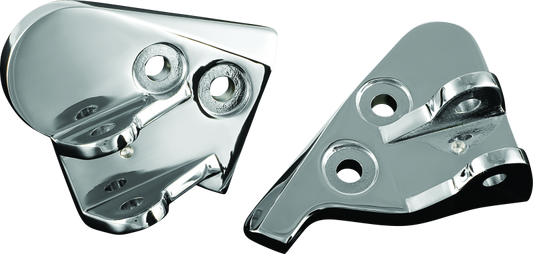 Kuryakyn driver peg mounts in chrome for Honda Gold Wing GL1800 and F6B motorbikes, part 4544, showing mounting hardware.