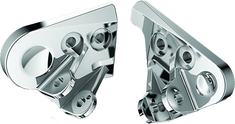 Kuryakyn chrome driver peg mounts for Honda Gold Wing GL1800 and F6B motorcycle, showing the sturdy mount with chrome finish.