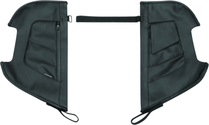 Kuryakyn Engine Guard Chaps for Harley Davidson 2008-2009 model 5266, showing black protective engine guard covers.