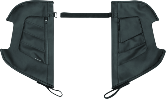 Kuryakyn Engine Guard Chaps for Harley Davidson 2008-2009 model 5266, showing black protective engine guard covers.