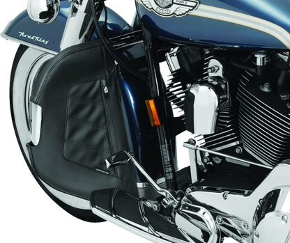 Kuryakyn Engine Guard Chaps for Harley Davidson 2008-2009, Model 5266, showing the chrome engine guard covers on a motorcycle.