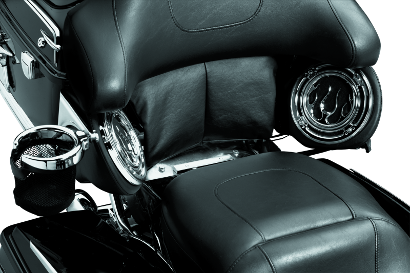 Kuryakyn Tour-Pak Relocator Filler Pad for Harley Davidson Touring 1997–2013, enhances passenger comfort and seamless look.