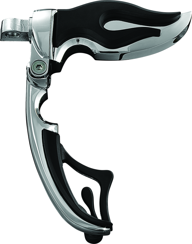 Chrome Kuryakyn Flamin Switchblade powersports footpeg with male mount adapter, designed for motorcycle footpeg replacement.