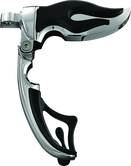 Chrome Kuryakyn Flamin Switchblade powersports footpeg with male mount adapter, designed for motorcycle footpeg replacement.