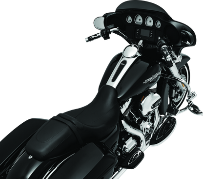 Chrome Kuryakyn Flamin Switchblade powersports footpeg with male mount adapter, featuring a sleek, durable design for motorcycle use.