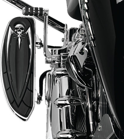 Chrome Kuryakyn Floorboard Relocator Brackets for 1997-2016 Harley-Davidson Touring bikes, with part number 4588.