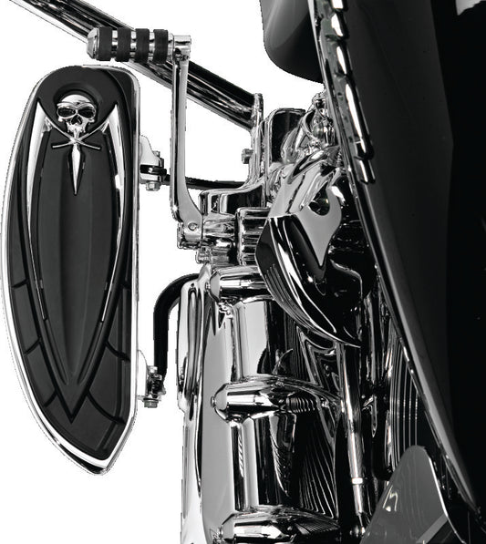 Chrome Kuryakyn Floorboard Relocator Brackets for 1997-2016 Harley-Davidson Touring bikes, with part number 4588.
