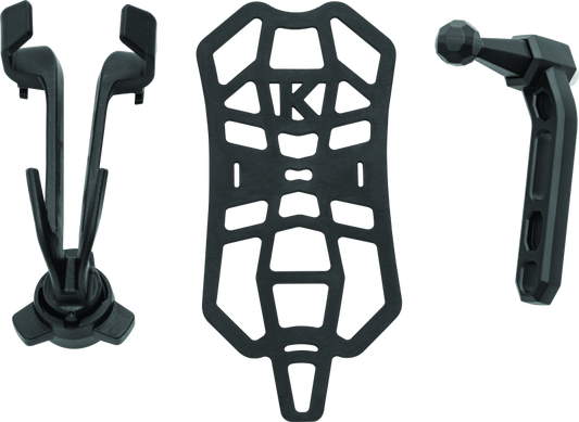 Kuryakyn Free-Flex device holder perch mount for powersports vehicles, showing the adjustable mount with device secured.