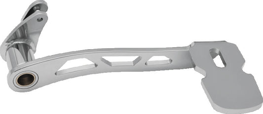 Kuryakyn Girder extended chrome brake pedal for Harley Davidson 2014-2015 models without fairing lowers, featuring a sleek, low profile design.