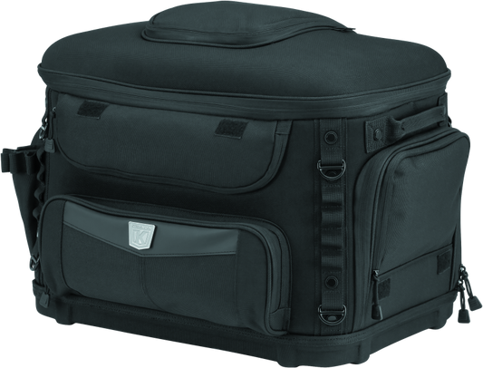 Kuryakyn Grand Pet Palace motorcycle pet carrier, model 5288, showing the sturdy, enclosed design with ventilation windows for pets.