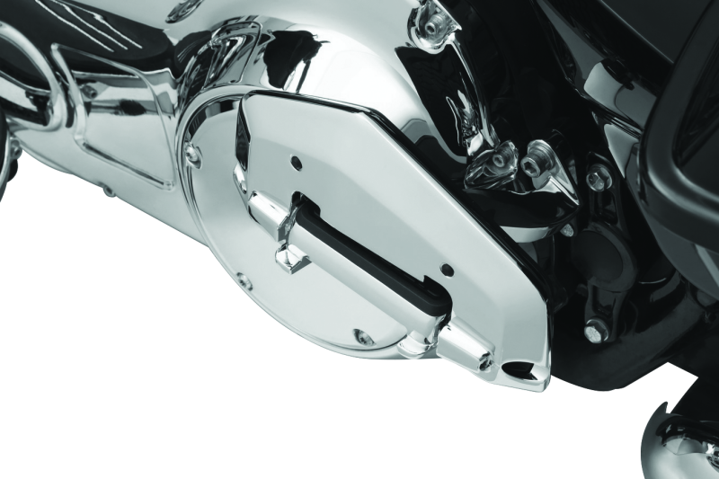 Chrome Kuryakyn Hex Folding Mini Board without adapter, motorcycle footrest with chrome finish and compact design.