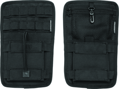 Kuryakyn Internal Saddlebag Organizer for powersports vehicles showing a durable plastic insert with compartments inside a saddlebag.
