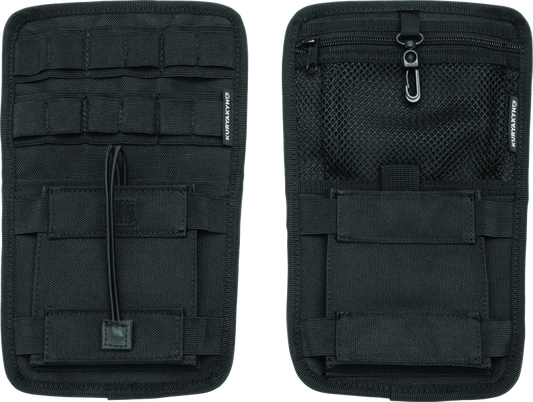 Kuryakyn Internal Saddlebag Organizer for powersports vehicles showing a durable plastic insert with compartments inside a saddlebag.