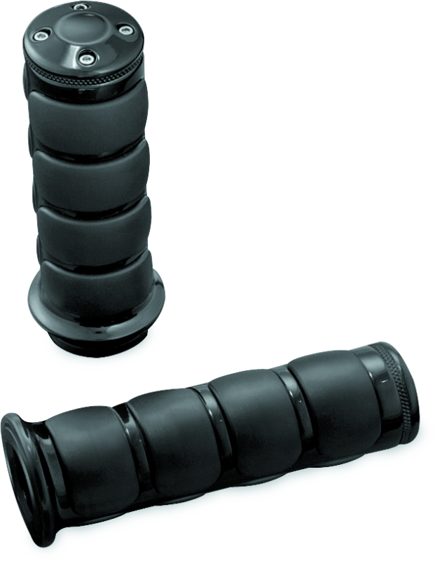 Kuryakyn ISO grips for Triumph motorcycles in black, with ergonomic design and vibration dampening features.