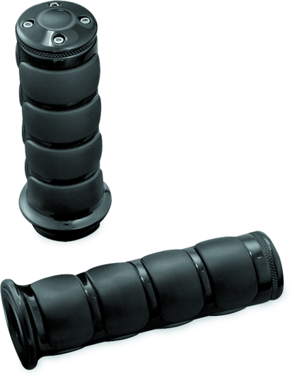 Kuryakyn ISO grips for Triumph motorcycles in black, with ergonomic design and vibration dampening features.