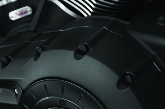 Kuryakyn Kool Kaps engine kit for Indian Motorcycle models in satin black, part #2471, with chrome accents and detailed components.