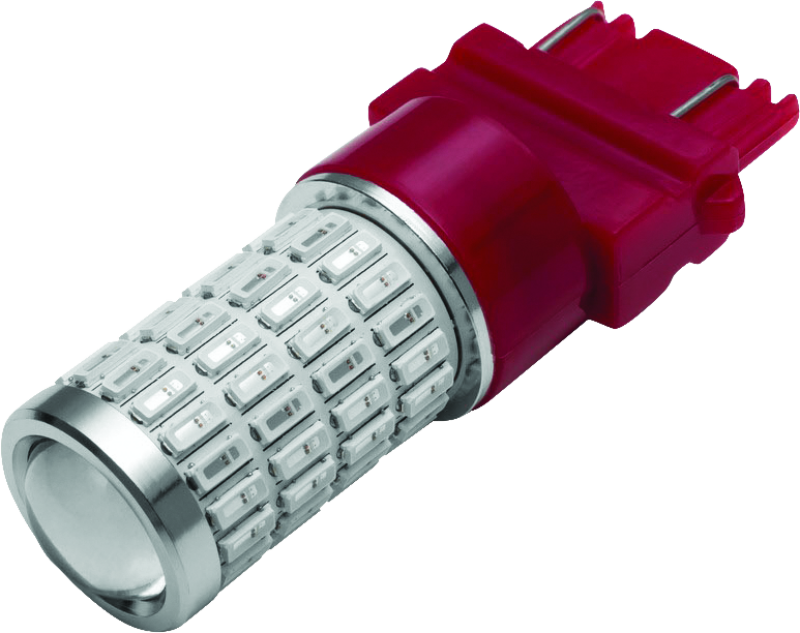 Kuryakyn LED bulb 3157 in red for powersports vehicles, showing the compact red LED light with black base.
