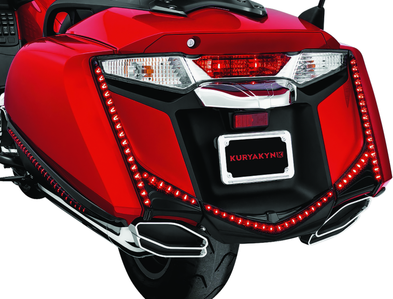 Kuryakyn, Kuryakyn L.E.D. Vertical Rear Light Strips for 2013-2017 Honda GL1800B Gold Wing F6B with Gloss Black Smoke Lens