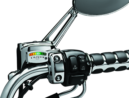 Kuryakyn, Kuryakyn LED Battery Gauge Universal Chrome Part 4219 for Powersports Vehicles