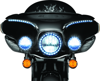 Kuryakyn LED front turn signal conversion flat style insert with amber lens for Harley Davidson motorcycle