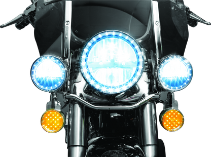 Kuryakyn, Kuryakyn LED Front Turn Signal Conversion Flat Style Insert with Amber Lens for Harley Davidson (Part 5441)
