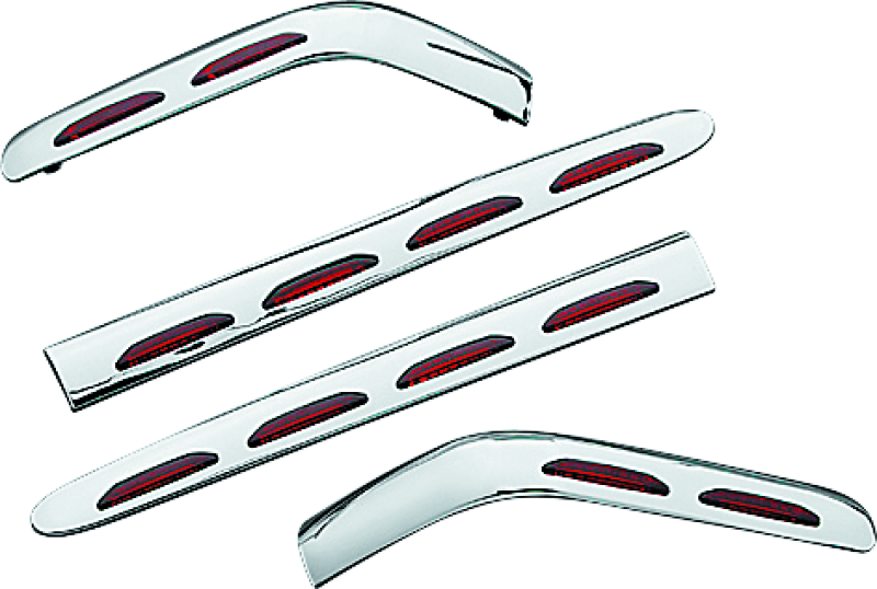 Kuryakyn LED saddlebag molding set for 2001-2010 Honda GL1800 Gold Wing motorcycle, featuring bright LED accents.