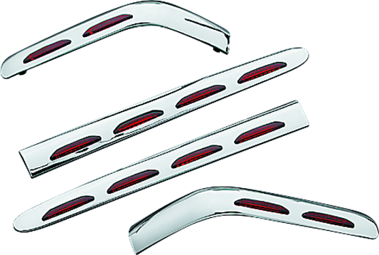 Kuryakyn LED saddlebag molding set for 2001-2010 Honda GL1800 Gold Wing motorcycle, featuring bright LED accents.