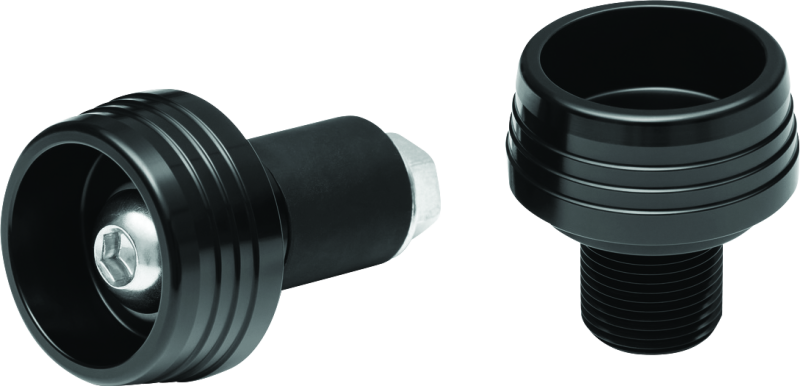 Kuryakyn Lodestar front axle slider in black for BMW R1200R, F800R, R Nine T, and R1200RS motorcycle with visible mounting hardware.