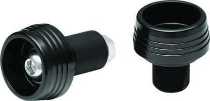 Kuryakyn Lodestar front axle slider in black for BMW R1200R, F800R, R Nine T, and R1200RS motorcycle with visible mounting hardware.