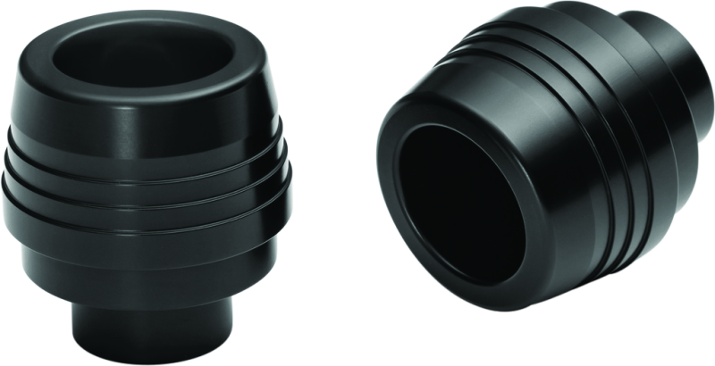 Kuryakyn Lodestar handlebar sliders in black for BMW R1200GS motorcycle, mounted on handlebar for protection and style.