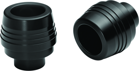 Kuryakyn Lodestar handlebar sliders in black for BMW R1200GS motorcycle, mounted on handlebar for protection and style.
