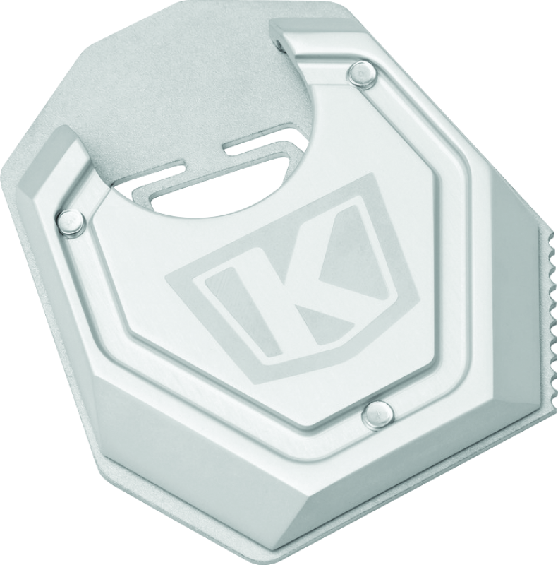 Kuryakyn Lodestar Kickstand Shoe in silver for BMW F750GS, providing enhanced stability and traction for motorcycle support