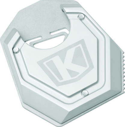 Kuryakyn Lodestar Kickstand Shoe in silver for BMW F750GS, providing enhanced stability and traction for motorcycle support